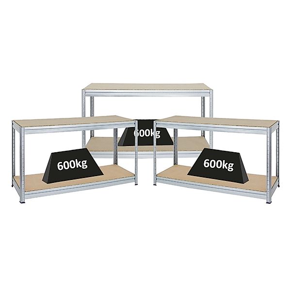 PROREGAL Mega Deal 3x Höhenverstellbare Werkbank Dino HxBxT 90 x 160 x 60 c günstig online kaufen