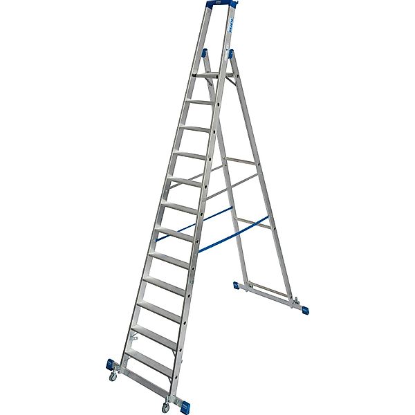 Krause Stehleiter Stabilo mit Traversen Fahrbar 12 Stufen 345 x 111 x 221 c günstig online kaufen