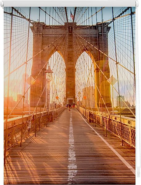 LICHTBLICK ORIGINAL Seitenzugrollo "Klemmfix Motiv Brooklyn Bridge" Lichtsc günstig online kaufen