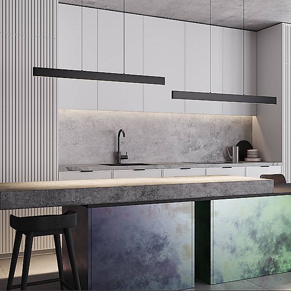 Maytoni LED-Hängeleuchte Ephoria, schwarz, Alu, Länge 116 cm günstig online kaufen