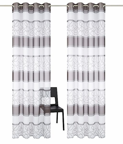 my home Gardine "Napala" Ösen 2 Stk. tlg. Vorhang, 2-er Set, Fertiggardine, günstig online kaufen