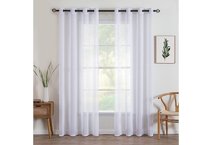 REDOM Vorhang 2er Set Halbtransparente Vorhänge Voile (2 St), Ösen, halbtra günstig online kaufen
