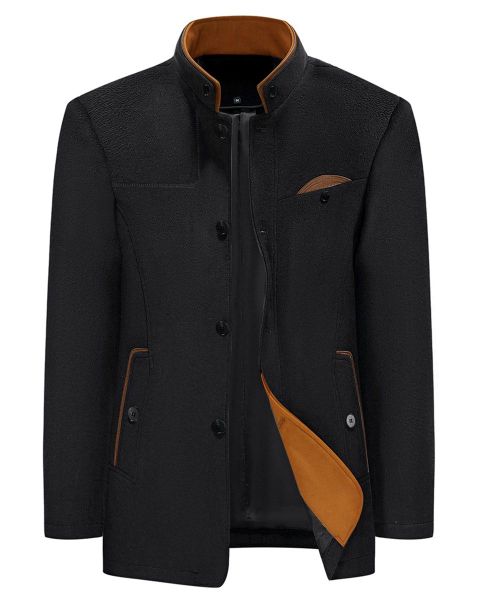 Allthemen Wollmantel mit Stehkragen Wintermantel Herren günstig online kaufen