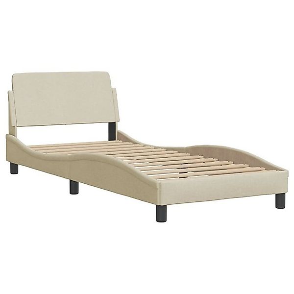 furnicato Bettgestell mit Kopfteil "Dover" Creme 80x200 cm Stoff (1-tlg) günstig online kaufen