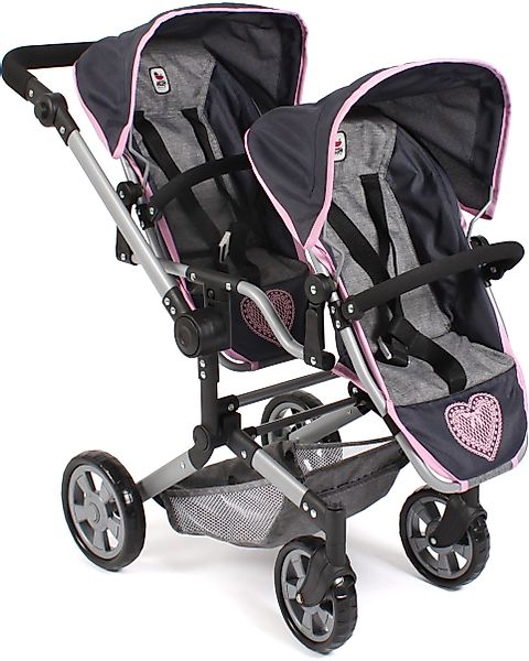CHIC2000 Puppen-Zwillingsbuggy Linus Duo, Grau-Navy, mit günstig online kaufen