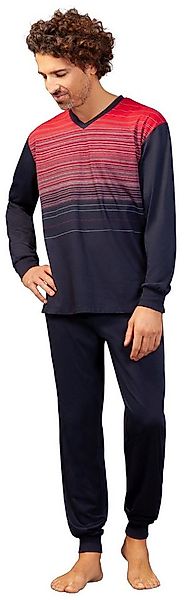 Hajo Schlafanzug Herren Pyjama lang mit Bündchen (2 tlg) Klima Komfort günstig online kaufen