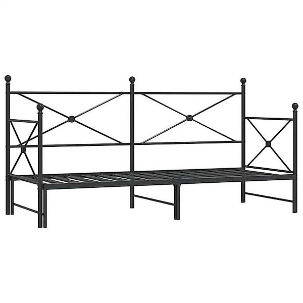vidaXL Bett Tagesbett Ausziehbar ohne Matratze Schwarz 80x200 cm Stahl günstig online kaufen