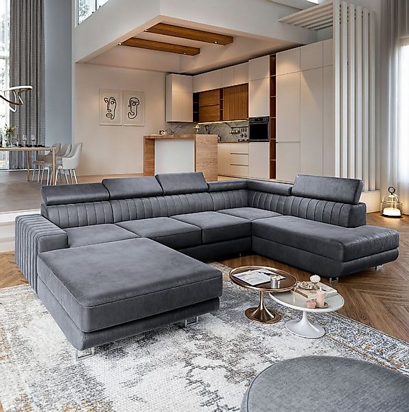 Masseno Ecksofa SIENA mit Schlaffunktion U-Form, Sofa mit Bettkasten günstig online kaufen