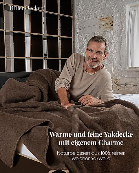 Wohndecke Flauschige Yakdecke Himalaya aus 100% Yakwolle dunkelbraun, Ritte günstig online kaufen