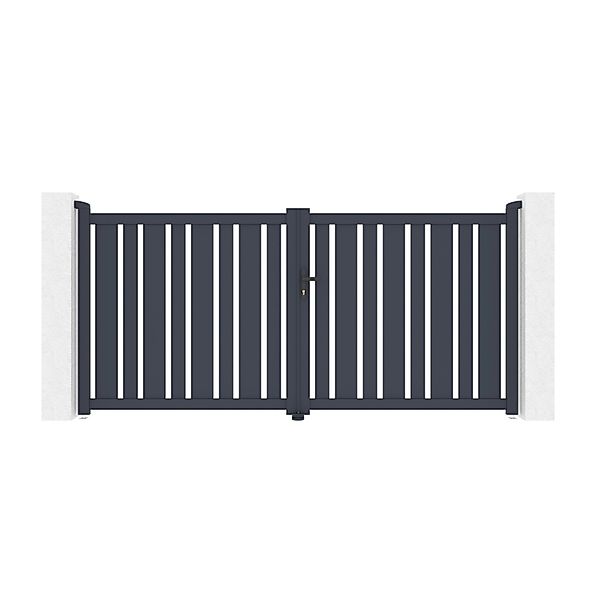 Casanoov Doppelflügeltor Aus Aluminium 3M Veymont H 140Cm Grau günstig online kaufen