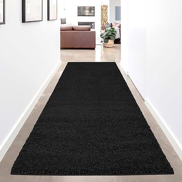 Carpet City Hochflor-Teppich "Shaggi uni 500" rechteckig 30 mm Höhe Läufer, günstig online kaufen