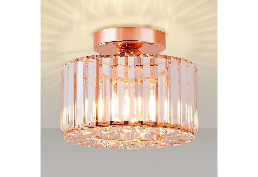 POPOLIC LED Deckenleuchte Moderner Kristalllüster, Deckenleuchte mit Glassc günstig online kaufen