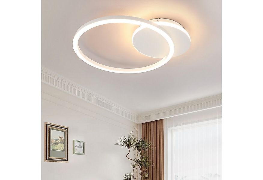 Nettlife LED Deckenleuchte Wohnzimmer 24W Schwarz Modern 2-Ringen 3000K War günstig online kaufen