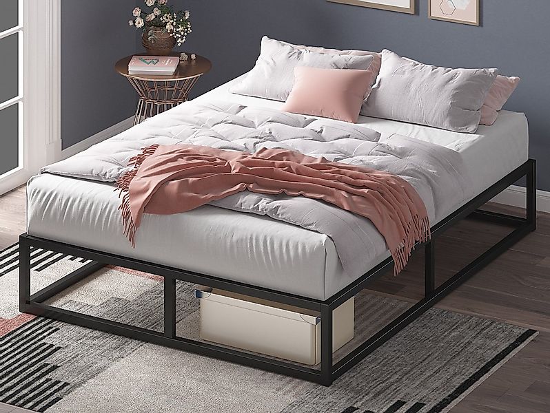 ZINUS Bettgestell Joseph - Stabiler Bettrahmen mit Holzlattenrost & Staurau günstig online kaufen