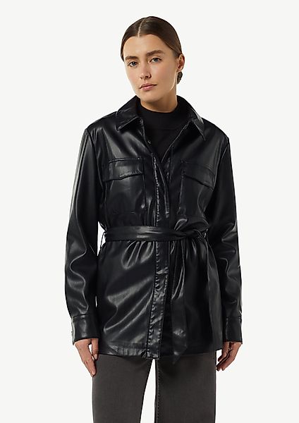 Comma Blusenblazer Overshirt in Lederoptik mit günstig online kaufen