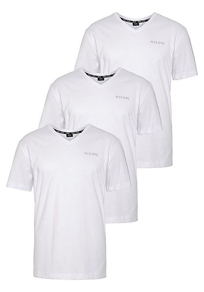 H.I.S V-Shirt (3-er Pack) Kurzarm, Slim Fit, aus Baumwolle günstig online kaufen