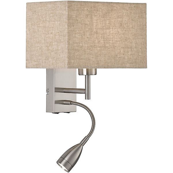 Fischer & Honsel Wandleuchte Dream 2-flammig Nickelfarben/Sand Leinen günstig online kaufen