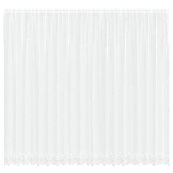 vidaXL Spitzenvorhang mit Vorhängen Weiß 500x280cm Polyester 4107811 günstig online kaufen