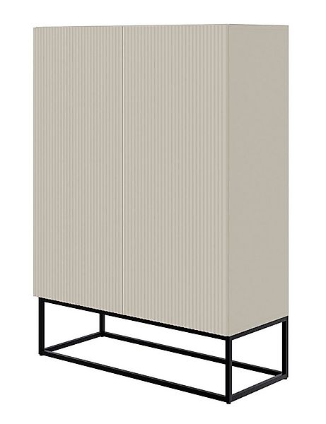 Selsey Highboard VELDIO, Highboard 2-türig mit 3 Fächern, Lamellenfronten u günstig online kaufen