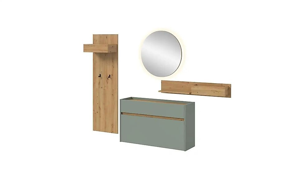 Garderobenkombination   ¦ grün ¦ Maße (cm): B: 197 H: 205 Garderoben & Klei günstig online kaufen