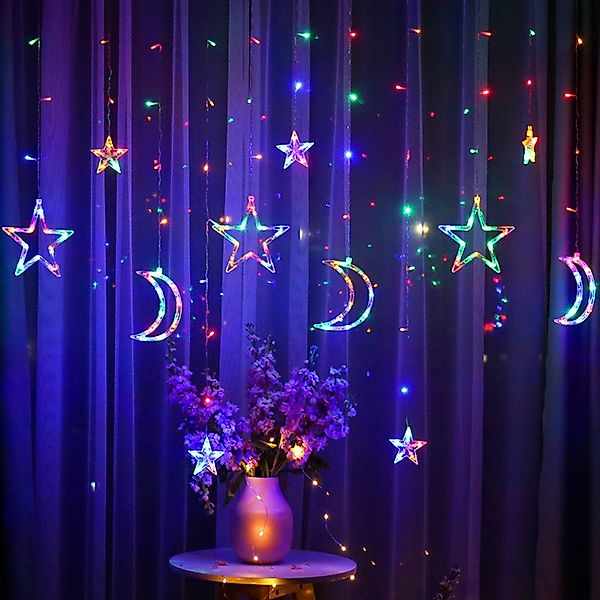 Rosnek LED-Lichtervorhang Sterne Lichternetz,8 Modi, Für günstig online kaufen