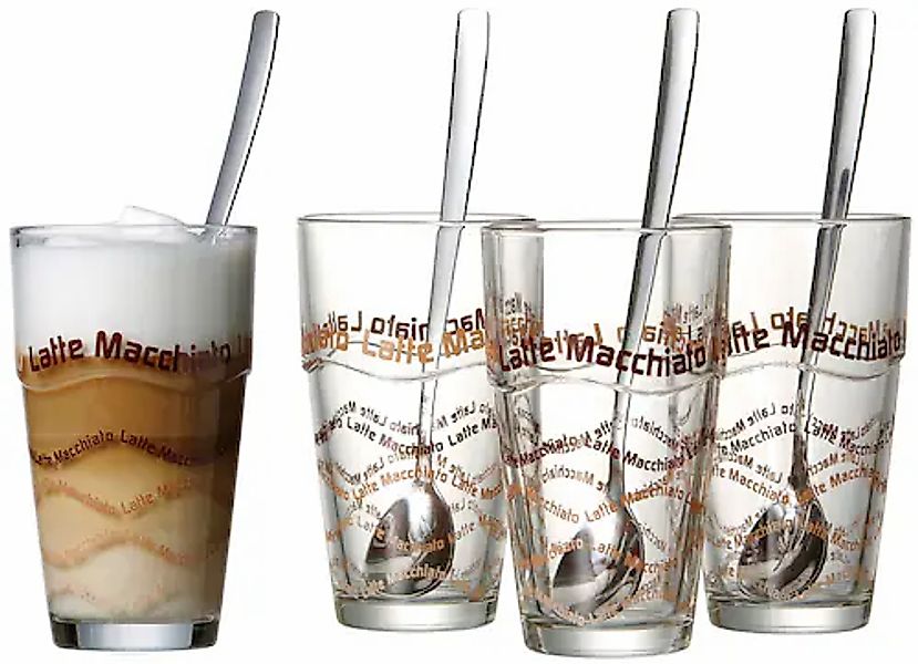 Ritzenhoff & Breker Latte-Macchiato-Glas 4 Gläser, 4 Longdrinklöffel günstig online kaufen
