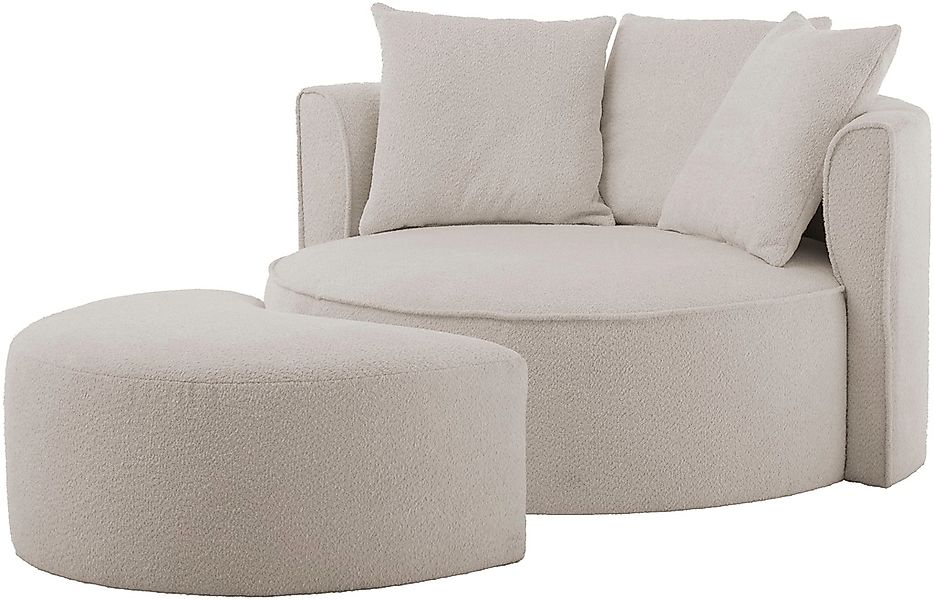 LeGer Home by Lena Gercke XXL-Sessel "Isalie, Rundsessel mit Hocker, Lesese günstig online kaufen