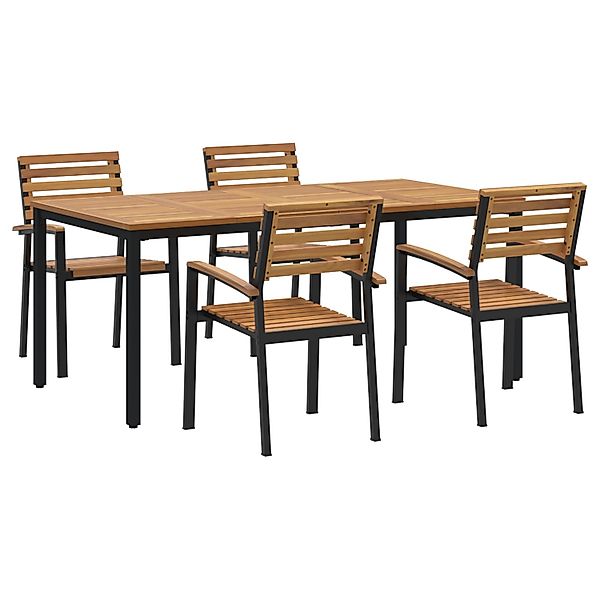 vidaXL 5-Teiliges Garten Esszimmer Set aus Akazienholz und Metall 3284401 günstig online kaufen