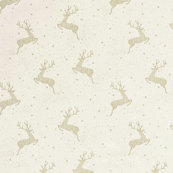 maDDma Stoff 1m Popeline Dekostoff Baumwollstoff goldener Hirsch Weihnachte günstig online kaufen