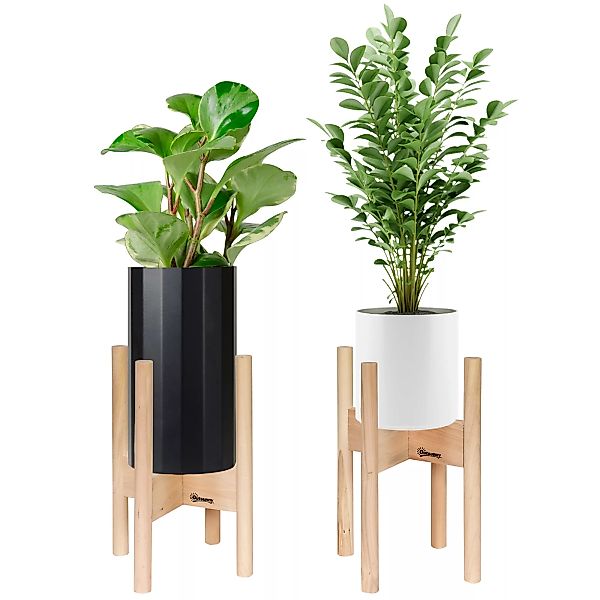 Outsunny Blumenständer  2er Set aus Holz, Pflanzenständer mit unterschiedli günstig online kaufen