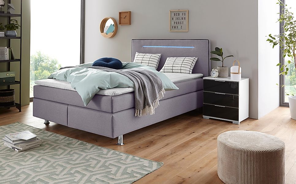 COLLECTION AB Boxspringbett "London, inklusive Topper und Kissen, mit LED-B günstig online kaufen