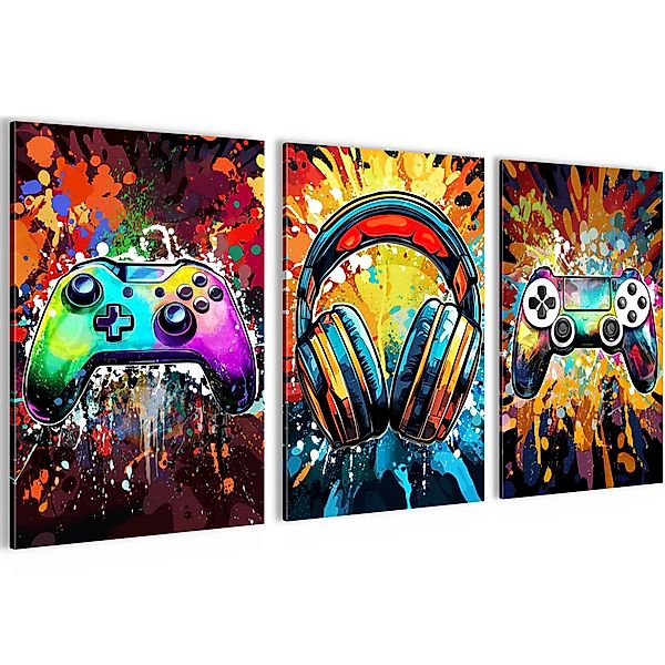 Novart Wandbild Wandbilder Gamer Spielkonsole Jugendzimmer günstig online kaufen