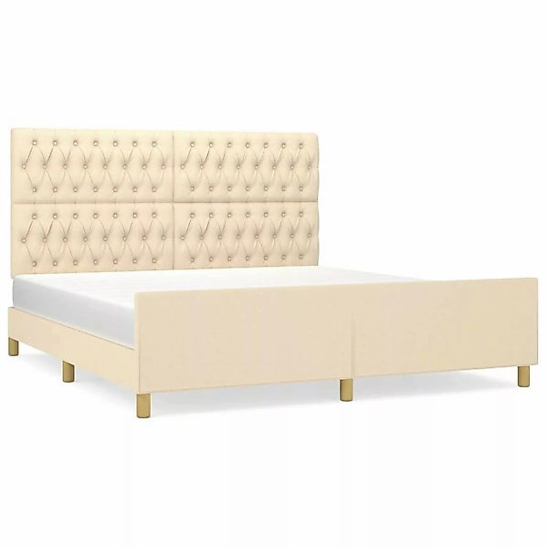 vidaXL Bettgestell mit Kopfteil Creme 180x200 cm Stoff Modell 51347868 günstig online kaufen