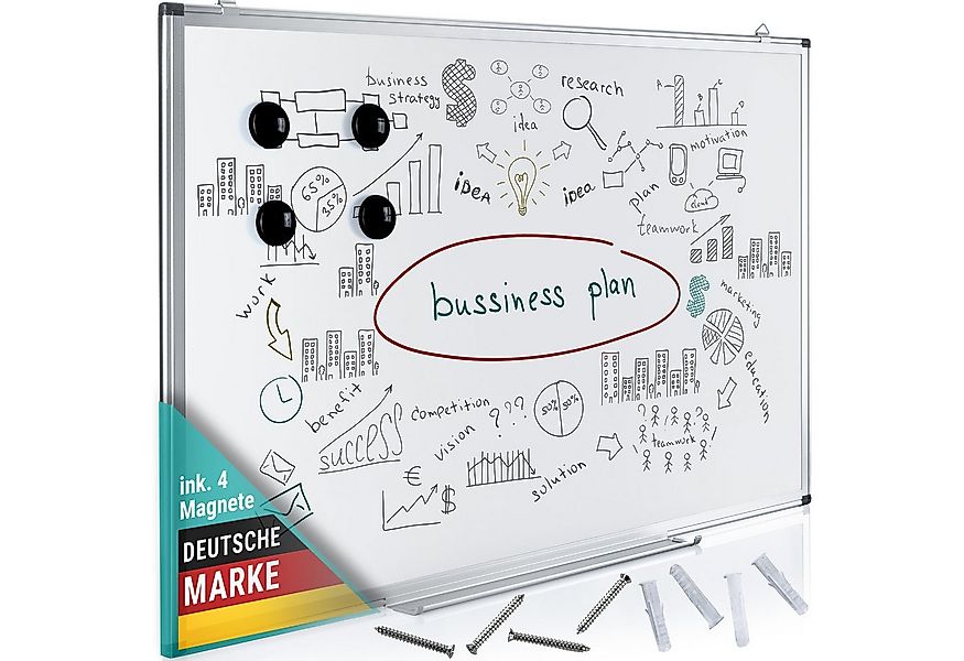 Goods+Gadgets Wandtafel Wandtafel Whiteboard Magnettafel 90×59cm–Abwischbar günstig online kaufen