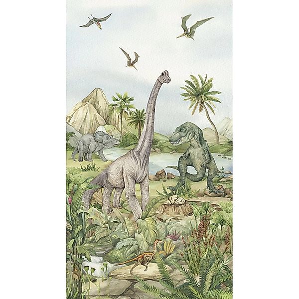 Sanders & Sanders Fototapete Dinosaurier Grau 1,5 x 2,7 m 601223 günstig online kaufen