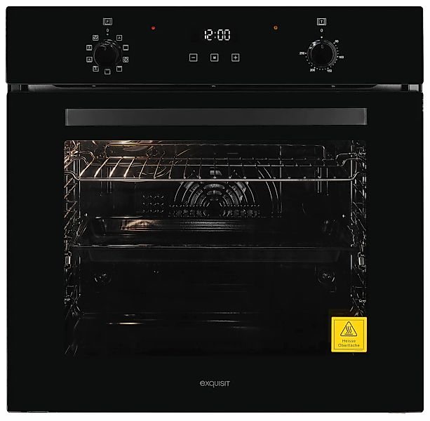 exquisit Einbaubackofen "EBE278-H-020 schwarz" Pizzafunktion – ideal für Pi günstig online kaufen