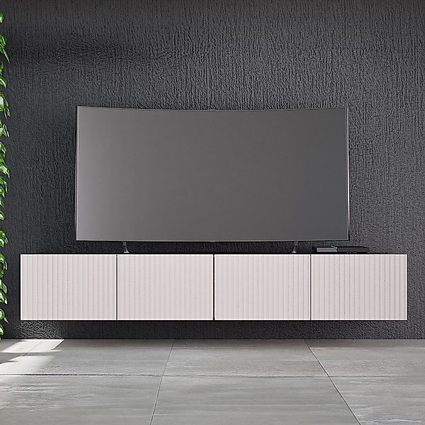 Lomadox Lowboard KEMPTEN-132, in kaschmir, 4-türig, günstig online kaufen