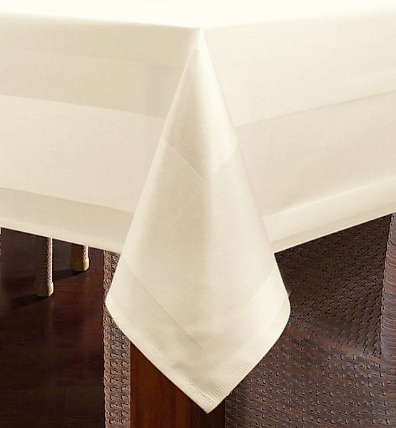 texpot Tischdecke mit Atlaskante 100% Baumwolle Farbe Sekt Servietten Tisch günstig online kaufen