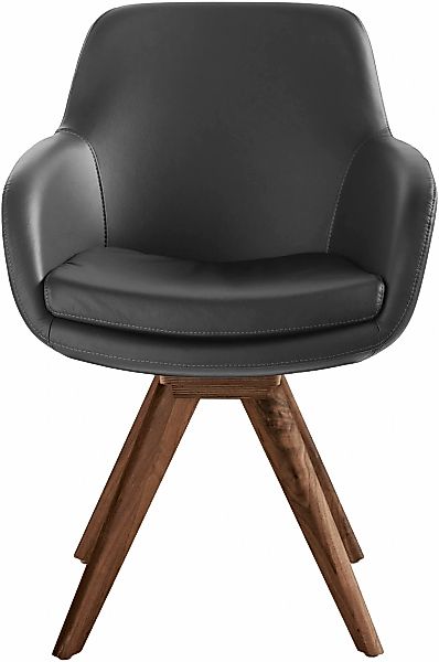 Musterring Esszimmerstuhl "Tavia", (Set), Echtleder, Stativgestell Wildnuss günstig online kaufen