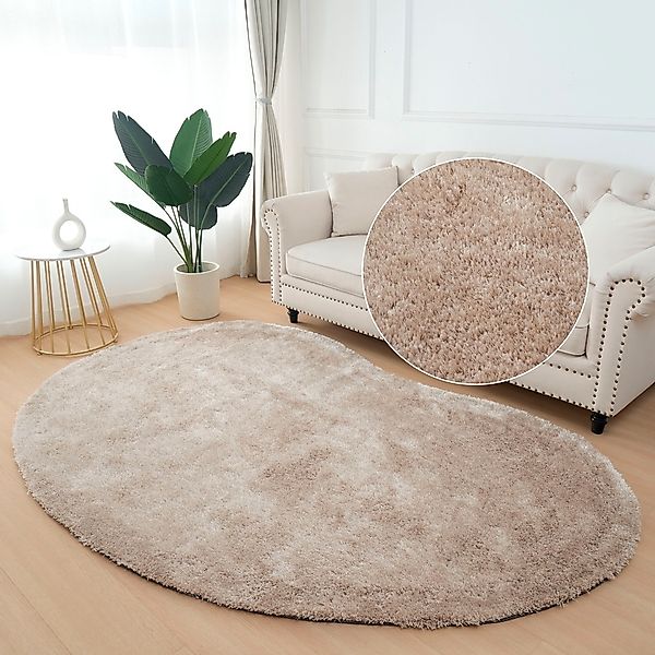 Bruno Banani Hochflor-Teppich »Dana Bean shape, besondere Form, weich, Mikr günstig online kaufen