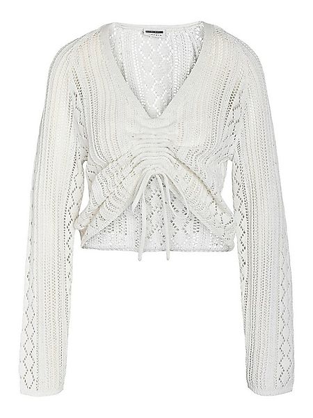 Noisy may Strickpullover Strickpullover mit V-Ausschnitt und gerafften Deta günstig online kaufen