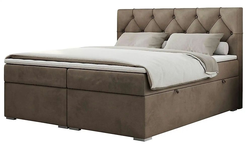 Boxbett mit Bettkasten Alda ¦ braun ¦ Maße (cm): B: 140 H: 118 Betten > Kom günstig online kaufen