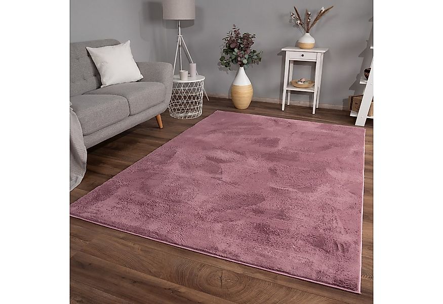 TT Home Teppich, Rund, Höhe: 14 mm, Wohnzimmer Hochflor Teppich Kunstfell M günstig online kaufen