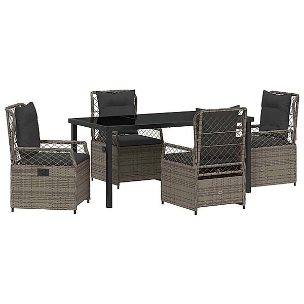 vidaXL Garten Essgruppe 5-Tlg Grau Poly Rattan 3380998 günstig online kaufen