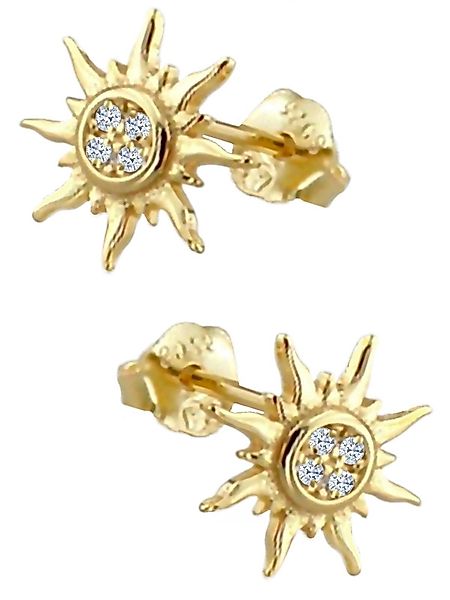 Goldene Hufeisen Paar Ohrstecker Sonne Gold günstig online kaufen