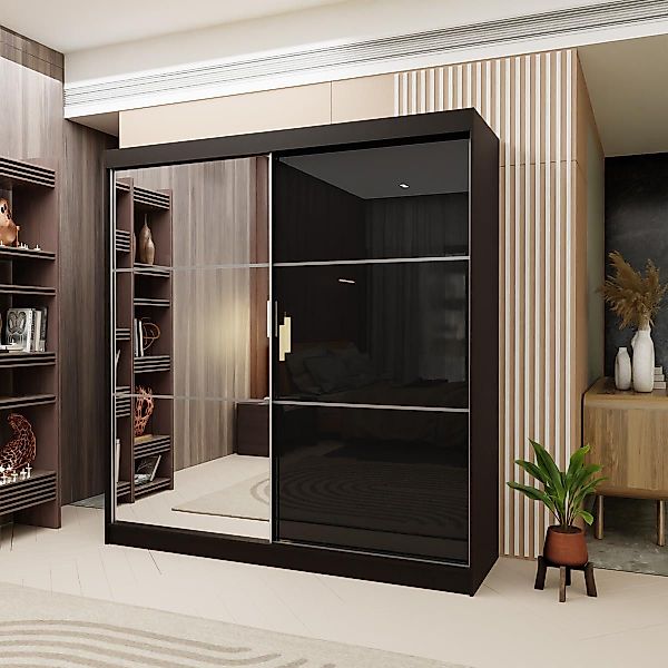 Compleo Schwebetürenschrank CINZIA, Schrank mit Lacobel günstig online kaufen