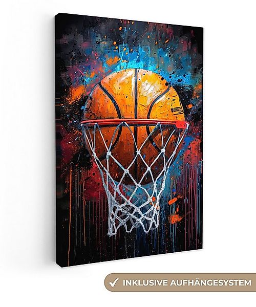 OneMillionCanvasses® Leinwandbild Graffiti - Basketball - Sport - Schwarz - günstig online kaufen