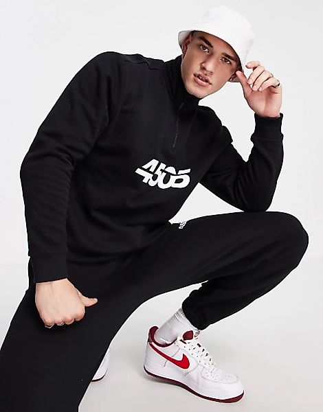 ASOS 4505 – Oversize-Sweatshirt mit 1/4-langem Reißverschluss-Schwarz günstig online kaufen