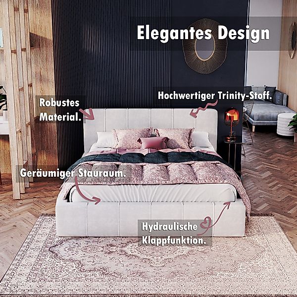 thematys Polsterbett Bett aus Velours Stauraumbett günstig online kaufen