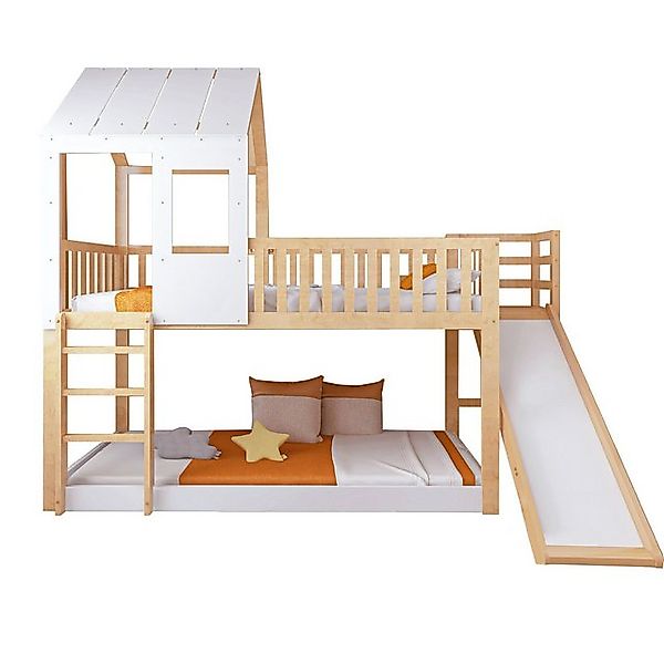 HAUSS SPOLE Kinderbett Etagenbett Hausbett Kinderbett Jugendbetten (Natur+W günstig online kaufen